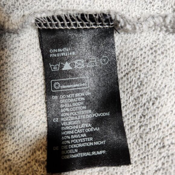 H&M $30 Large Gray Heather Lace Trimmed 3/4 Rolled Cuff Cotton Blend Sweatshirt - Picture 6 of 9